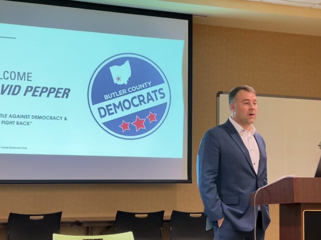 David Pepper speaks to BCDP Party Meeting